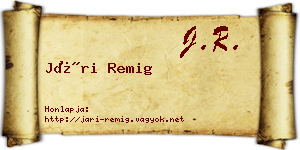 Jári Remig névjegykártya